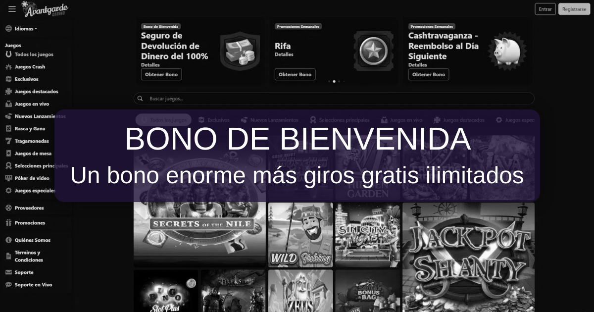Bono de bienvenida de Avantgarde Casino: importe y condiciones